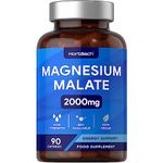 Magnesium Malate Capsules 2000mg | High Strength Magnesium Supplement | 90 Vegan Capsules | by Horbaach