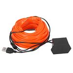 X AUTOHAUX 10 Meter/33ft Car Interior USB EL Wire Strip Orange Cold Light Set