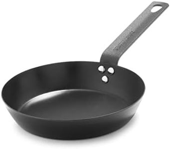 Merten & Storck Pre-Seasoned Carbon Steel Induction 8" Frying Pan Skillet, Oven Safe, Black