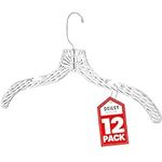 DEILSY Clothes Hangers Plastic Set of 12Pcs Heavy Duty Hangers Dresses, T-Shirts Shirt Hangers for Closet Organization Clear Hangers for Home, Retail Easy to Use and Durable