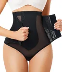 Nebility Thong Shapewear for Women Tummy Control Body Shaper Panties High Waisted Trainer Thigh Slimmer Underwear(Black,XX-Large)