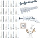 laffeya Picture Hanger Set 40 Pack- 20 Bear Claw Double-Headed Hanging Screws, 20 Self Drilling Plastic Drywall Anchors, Multi Purpose Wall Hanging Bear Claw Screws & Nylon Anchors