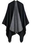 FEOYA Women Cardigan Poncho Cape Elegant Cashmere Shawl Wrap Warm Large Blanket Scarf Open Front Sweater for Fall Winter