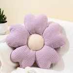 Sioloc Flower Shaped Throw Pillow, Fun Daisy Pillow, 15.7" Purple Flower Pillow Cute Decorative Seat Cushion Aesthetic Flower Plush Pillows for Bed Floor Couch Chair