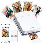 Nelko Photo Printer, PP01 Color Portable Mini Photo Printer, Instant Smartphone Inkjet Sticker Printer, Sticky-Back Photos, for iOS & Android, Picture Printer for Christmas, Fun Editing App, White
