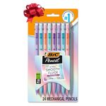 BIC Extra Smooth Pastel Mechanical Pencils, Medium Point (0.7mm), Bulk School Supplies for Students and Teachers, 24-Count Pack