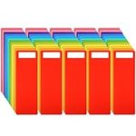 60 Pcs Library Book Dividers with Stickers 4 x 12 Inch Library Shelf Marker Assorted Color Comic Book Markers Plastic Dividers to Organize School Library Home Classroom Teaching Supplies, 12 Colors