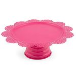 Elan Scallop Cupcake Stand | Desserts Candy Fruits Dry Fruits Plates |Cake Stands for Wedding Birthday | Beautifully Designed Decorative Metal Cake Stand for Parties Server Size (13-inch-Pink)