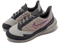 NIKE Women's Air Winflo 9 Shield Sneaker, Cobblestone/Vivid Purple-DK Smoke Grey, 4.5 UK