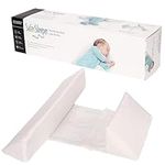 Anti Roll Pillow for Baby Adjustable Baby Side Sleeper Wedge Chair Positioner Back & Body Supports for Newborn, Washable and Removable, Memory Foam Sleep Pillow for 0-12 Months Baby (White)