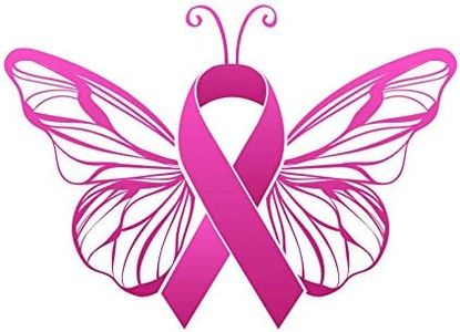 Butterfly Breast Cancer Awareness Vinyl Decal Sticker - Car Truck Van SUV Window Wall Cup Laptop - One 5.5 Inch Decal - MKS1323