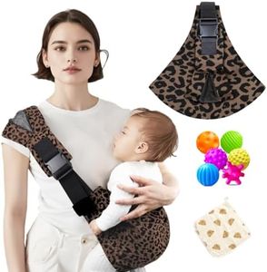 Baby Sling Carrier Adjustable Baby Sling 2025 Upgraded Toddler Sling Comfortable Baby Wrap Carriers Ergonomic-Designed, Travel Friendly Carrying 10-45 LbsLeopard