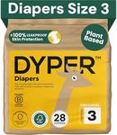 DYPER Viscose from Bamboo Baby Diapers Size 3 | Honest Ingredients | Cloth Alternative | Day & Overnight | Made with Plant-Based* Materials | Hypoallergenic for Sensitive Skin, Unscented