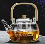 Cuisiland Elegant 1000ml Borosilicate Glass Teapot with Removable Glass Filter and Bamboo Handle (GTP1000C)