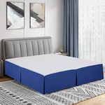 Cathay Home Double Brushed Microfiber Pleated Easy Fit Bed Skirt, Ultra Soft, Fade and Wrinkle Resistant - Royal Blue, California King