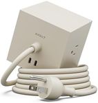 AVOLT Square 1 Power Strip with USB-C Fast Charging, Magnetic Cube Extension Cord for Desk (Nomad Sand, USB C - 5.9ft)