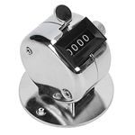 Hand Tally Counter Clicker Stainless Steel Mechanical Counter 4-Digit Manual Counting Tool for Workshop Inventory