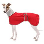 Geyecete greyhound coat Greyhound Cosy Fleece Jumper, Greyhound Winter Coat, lurcher coat Whippet Winter Coat Whippet Lurcher Salukis-Red-M