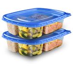 Ziploc Food Storage Containers, Perfect for on-the-go snacking, BPA Free, Divided Rectangle, 2 Count