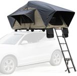 Meedo Designs Apolle TNT L, Soft Shell Rooftop Tent, Fits 3 People, Made with Waterproof Material and Clamp-knob System, Clamshell Army Green Roof top Tent for SUV, Truck, Pickup, Ladder Included