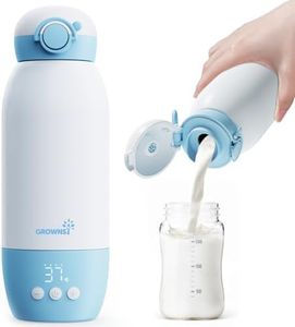 Portable Bottle Warmer for Travel GROWNSY Fast Baby Bottle Warmer on The go Cordless Baby Milk Warmer for Breastmilk/Formula with 10000mAh Battery 600mL Capacity Precise Temperature Control
