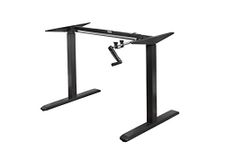 Ergomax Crank Desk Frame, Tabletop Not Included, Steel, Black, 45 Inch Max Height