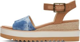 TOMS womens Diana Wedge Sandal, Blue Denim, 6.5