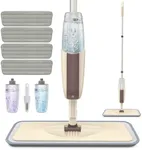 Spray Mop for Floor Cleaning, HOMTOYOU Dry Wet Floor Mop with 2 Refillable Bottles and 4 Washable Microfiber Pads for Home Kitchen Hardwood Laminate Wood Vinyl Ceramic Tiles Wooden