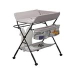 MeJa Baby Changing Table,Baby Changing Unit, Portable Folding Adjustable Changing Tables, Infant Care Station with Wheels and Storage,Diaper Organizer Station Table(Light Gray)