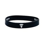 On Apixaban Hidden Message Wristband Medical Alert ID Bracelet Black White Men's Ladies Silicone Band 202mm Adults (1 Wristband only)