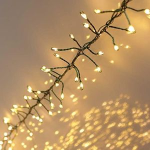 Qbis Premium 800 Cluster Lights. Christmas Tree Lights on Green Wire. Warm White Cluster Christmas Lights. LED Cluster Fairy Lights Plug in String Lights. (800 LED Warm White (Green Wire))