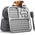 Lick Mat for Dogs and Cats,Stainless Steel,FEELNEEDY Slow Feeder Dog Bowl Come with Suction Cups,Treat Mat for Anxiety Relief & Grooming,Chew-Proof,Easy to Clean,Tapis de léchage (1Pack)