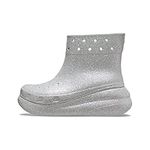 Crocs Unisex-Adult Crush Glitter Boot Rain, Atmosphere, 15 Women/13 Men