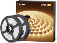 LE 12V LED Strip Light, Flexible, SMD 2835, 300 LEDs, 16.4ft Tape Light for Home, Kitchen, Party, Christmas and More, Non-Waterproof, Warm White, Pack of 2(Not Include Power Adapter)