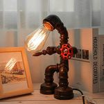 RUXUE Retro Robot Bedside Lamp Industrial Water Pipe Desk Table Reading Light Lighting Fixtures Without Bulb