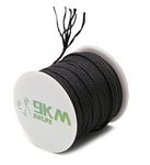 9KM DWLIFE 100% Kevlar Braided Line（100lbs 100ft) Black Braided Cord string Rope Kite line/Camping Cordage/Fishing Tackle Assist/Model Rocket Heat Cut Resistant 0.5mm~3.5mm