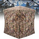 XProudeer Hunting Blind See Through Ground Blinds with 270 Degree,2-3 Person Pop Up Hunting Blinds,Camouflage Hunting Tent for Deer & Turkey Hunting,Hunting Gear and Hunting Accessories