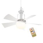 Ceiling Fan Light | Ceiling Fans with Lights | 30w Light Fan Ceiling | E27 Bayonet Fan Light | Screw in Ceiling Fans Lights | 3 Speeds 3 Colors | Light Bulb Fan for Bedroom, Living Room