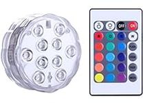 Qoolife Submersible LED Lights Remote Control Battery Powered, RGB Multi Color Changing Waterproof Light for Vase Base, Floral, Aquarium, Pond, Wedding, Halloween, Party, Christmas