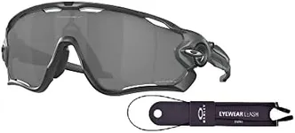 Oakley Jawbreaker OO9290 9290 31MM Hi Res Matte Carbon/Prizm Black Rectangular Sunglasses for Men + BUNDLE Accessory Leash + BUNDLE with Designer iWear Eyewear Kit