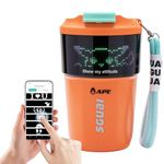 APE Smart Coffee Tumbler with LED Pixel Projection Screen, 12 oz Coffee Insulation Cup Mug Tumbler with APP Controlled, Gift Ideas for Girlfriend Boyfriend Birthday Christmas Unique Presents (Orange)