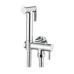 Ibergrif - Concealed Shower Mixer Kit, Muslim Bidet Spray with Shattaf Sprayer, Hose Pipe, Single Cold Water, Chrome