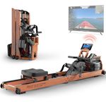 JOROTO Wood Rowing Machine for Home Gym,Oak Wood Foldable Rower Machine with Bluetooth, Adjustable Tablet Holder - 330LS Weight Capacity