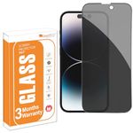 OpenTech Privacy Tempered Glass Screen Protector Compatible For iPhone 14 Pro Max (6.7 Inches) With Edge-To-Edge Protector Coverage And Easy Installation Kit for Smartphone