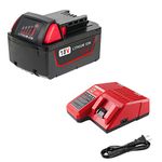 VOLT1799 18V Battery and Charger for Milwaukee M18 Battery with Milwaukee Battery Charger, Capacity Output 5.0Ah