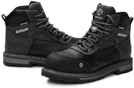 SUREWAY Men's 6" Soft Toe Waterproof Work Boot Heavy Duty GoodyearWelt Construction,Superior Oil/Slip/Acid Resistant,Dual-Density Comfortable Outsole,Full-Grain,Men's Working Boots/Shoes