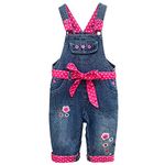 Peacolate 6M-2Years Baby Girls Overalls with Belt 1pcs Jumpstuis Kids Pants(18-24m,Rose)