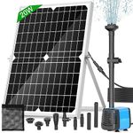 Solar Pond Pump, 20W Solar Fountain Pump with 1325L/H Flow & 4 Spray Styles, 16.5Ft Extendable Power Cord, Debris Barrier Bag for Outdoor Fountain, Ponds, Fish Tank, Waterfall, Garden Water Features