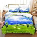 Blue Sky Scenery Queen Bedding Set Duvet Cover Set Kids Bedding Digital Printing Bed Linen King Size Duvet Cover Set Bedding Set 91x102inch Full Size Comforter Sets