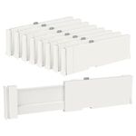 Drawer Dividers Organizers 8 Pack, Vtopmart Adjustable 4" High Expandable from 11.6"-17" Drawer Organizers Clothes for Bedroom, Dresser Separators Organization and Storage